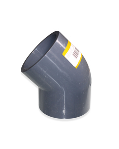 Elbow 45deg PVC 110mm 2x stick-on sleeve PN16